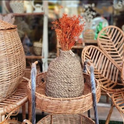 گلدون کلاسیک حصیری