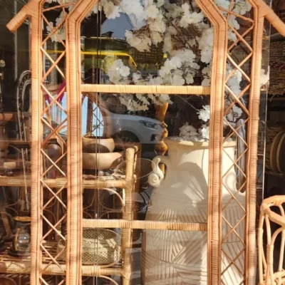 آینه حصیری مدل کلبه